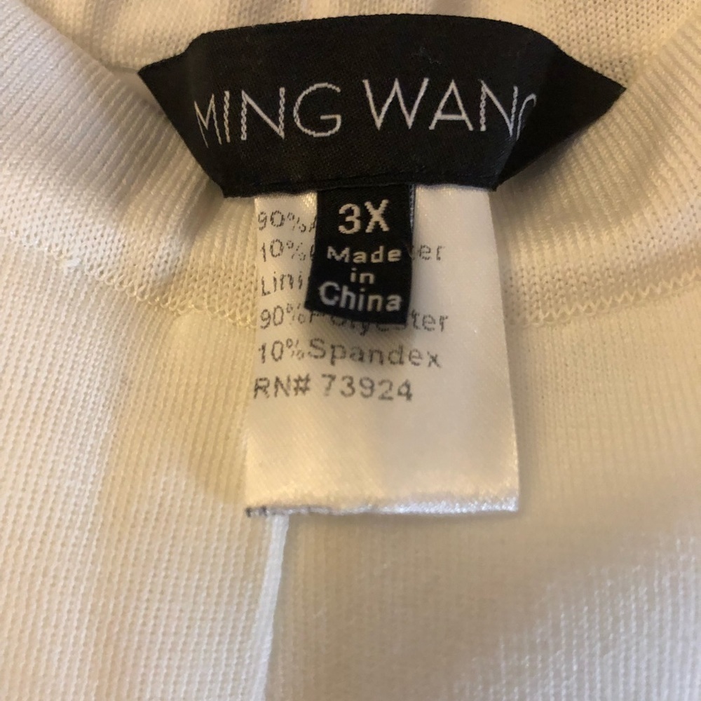 NWT Ming Wang Basic Cut Solid White Plus Size Pan… - image 2